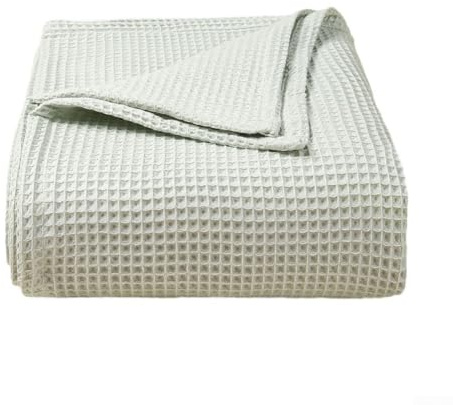 Couverture en pur coton pour bébé, motif gaufré et nid d'abeille pour plus de confort (gris clair)
