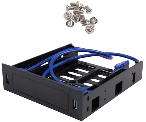 Cpolebev 2 X Pannello Frontale USB 3.0 con Dispositivo/HDD da 3,5 Pollici o SSD/HDD da 2,5 Pollici un 5,25 Floppy un Supporto del Vassoio 'Unità Ottica