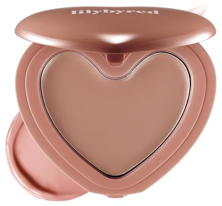lilybyred Luv Beam Cheek Balm | Heart-Shaped Korean Cream Blush, Semi-Matte Finish, Long-Lasting, Blendable & Buildable, Soft Creamy Texture, Lightweight, Natural Flush, 0.12 oz. (15 Nutty Beam)