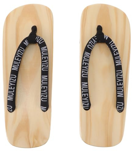 HEMOTON Geta Tradizionali da Uomo Giapponesi in Legno Suola Piatta Sandali Tradizionali Giapponesi Eleganti Stile Moda Calzature Comode per Uso Quotidiano e Regalo