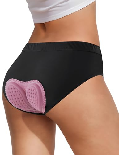 MeiXiu Women's Cycling Underwear 4D Padded Bike Shorts Lightweight Biking Bicycle Briefs with Padding Shock Absorbing Comfortable Black