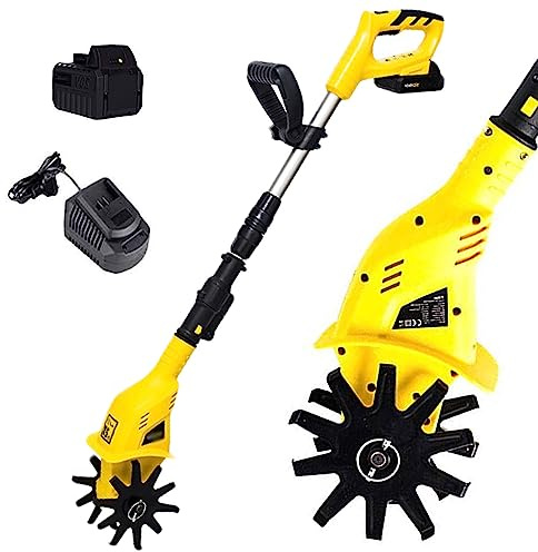 ANXYYDS Piccola motozappa elettrica, motozappa da Giardino, coltivatore Elettrico a Batteria da 20 V con Batteria al Litio Ricaricabile e Caricabatterie, motozappa Portatile per Giardini, orti
