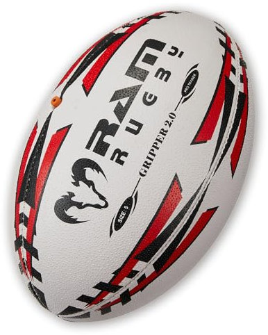 Ram Rugby Profi Training Rugbyball - 3D-Grip - Absolute top-Produkt Rugby bälle. Die nr. 1 in England (Rot, 5)