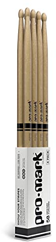 ProMark Classic Forward 5B Hickory Drumsticks, Oval Wood Tip, Buy 3 Pairs Get 1 Free