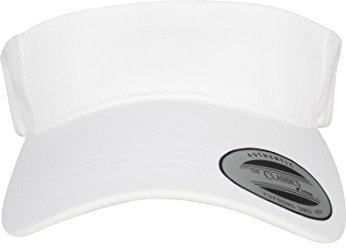 Flexfit Yupoong Damen und Herren Curved Visor Cap - Unisex Sonnenblende mit Klettverschluss Weiß, Einheitsgröße