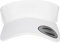 Flexfit Yupoong Damen und Herren Curved Visor Cap - Unisex Sonnenblende mit Klettverschluss Weiß, Einheitsgröße