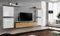 All4All Wohnwand SW 4 - Wohnzimmermöbel - Schrankwand für Wohnzimmer - Wohnzimmerschrank - Anbauwand Wohnwand Hängend - Modern - Weiß+Wotan 21
