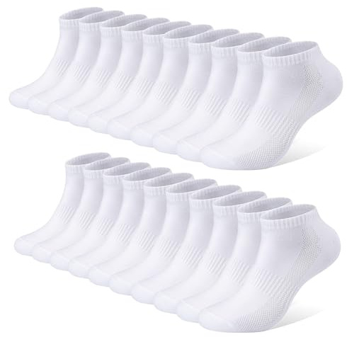 FALARY Chaussette Hommes Femme de Sport 10 Paires Chaussettes Basses Coton Soquette