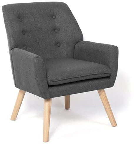 IDMarket - Fauteuil scandinave NAT en Tissu Gris Anthracite