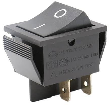 CABLEPELADO - Interruptor basculante ON-OFF DPST 4 pines | Interruptor 4 terminales | 16A 250VAC | Negro