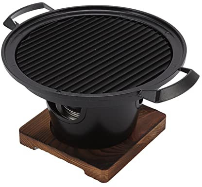 Gril de Barbecue, Petit Gril de Table en Aluminium pour Empêcher le Collage Portable sans Fumée de Table Traditionnel Japonais de Table Facile à Nettoyer pour une Personne pour la Cuisine en Intérieur