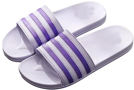 Badelatschen Damen Hausschuhe Badeschlappen Herren Badeschuhe Kinder rutschfeste Pantoletten Slipper Strand Sandale Lila 40-41