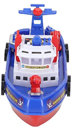 Bateau de Pompiers Jouet de Bain Pulvérisation d'Eau Automatique Musique Éducative Lumière