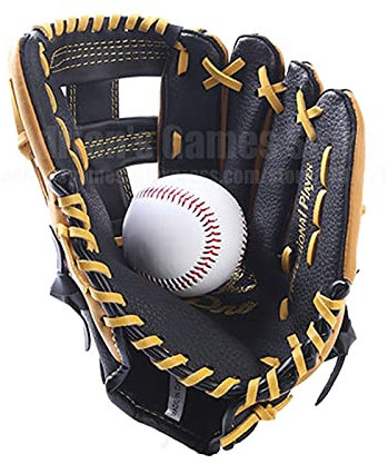 Samnuerly Baseball-Handschuh, Leder, Baseball-Handschuh, Ball, Baseball-Set, Fäustling, Baseball-Handschuh (Farbe: 12,5 Zoll Erwachsene)