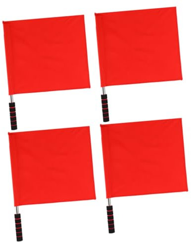 Toddmomy 4 Stück Fußball-linienrichter-flaggen Fußballflagge Spielsicherheitsflagge Volleyball-schiedsrichterfahnen Wehende Fahne Sportsignalflaggen Warnflagge Handlich Rostfreier Stahl