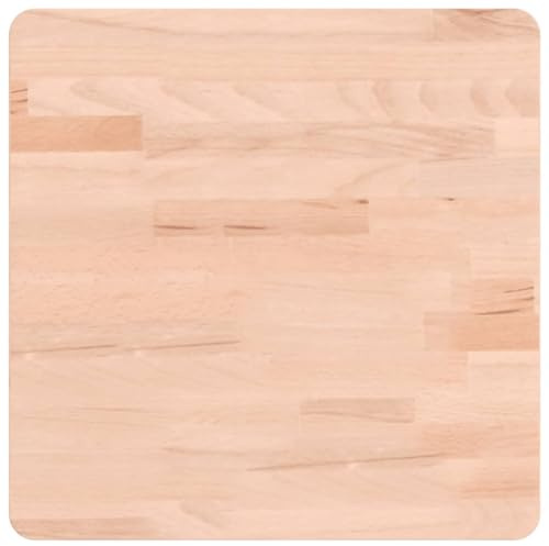 vidaXL Tischplatte, Quadratisch Holzplatte mit 4 abgerundeten Ecken, Holztischplatte Ersatzplatte für Couchtisch, Massivholztischplatte Platte, 40x40x4 cm Massivholz Buche