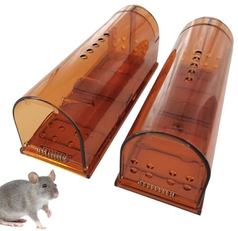 Vesone Trampa Humana para Ratones | 2 trampas eficaces para Ratones,Trampa Humana para Ratones, Jaula de Captura de Topos pequeños, atrapasueños para Ratones, Ratones, hámsteres, Topos, fácil de Usar
