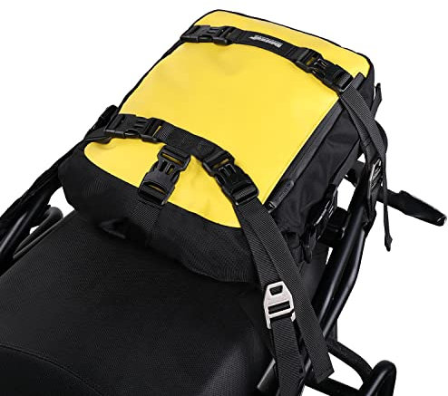 Motorcycle Pannier Bag 10/20/30L Waterproof Rear Rack Trunk Motorcycle Rear Seat Tail Package Multifunctional Motorbike Saddle Bag, Yellow 10L