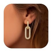 Adramata Gold Convertible Hoops for Women - Huggie, Long Link Chain, Dangle Drop, Hypoallergenic Sleeper Earrings for Girls