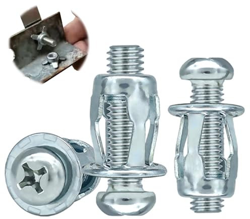 HAYGEM 25 Piezas Tuercas M5 de Pétalos con Tornillos, Tuercas de Expansión de Alta Resistencia, Tacos Pladur Fáciles de Instalar y Utilizar, para Paredes Huecas, Chapas Metálicas, Plástico Láminas