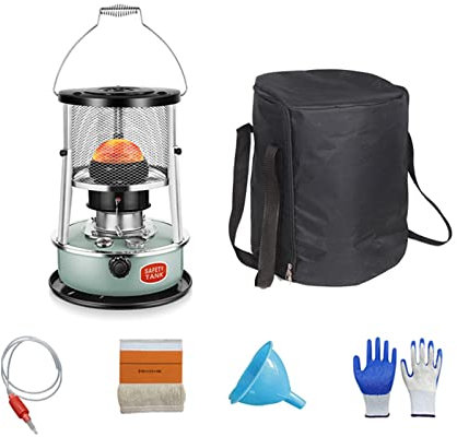 BomDog Calentador de Queroseno,Calentador de Queroseno Portátil, Estufa de Queroseno Burne para Uso en Interiores con Bolsa de Estufa/Lake Blue/a