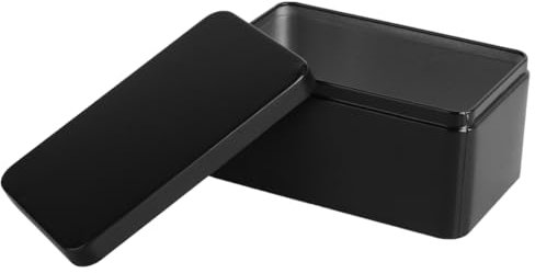 Garneck Rechteckige Blechdose Schwarz Tragbare Aufbewahrungsbox Für Tee Süßigkeiten Snacks Robustes Material Exquisites Design Für Zuhause