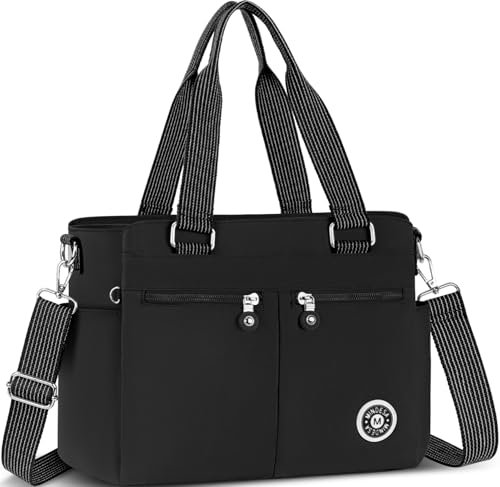 VOBUKE Umhängetasche Damen Groß Tasche Nylon Handtasche Gross mit Vielen Fächern Crossbody Bags Casual Leichte Tote Bag Mittelgroß mit Verstellbar Breitem Schultergurt für Uni, Schule, Shopper