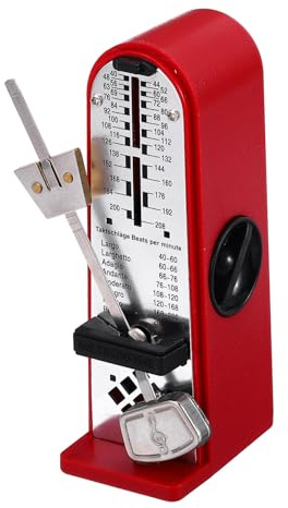 QUARKZMAN Mini Mechanisches Metronom Hohe Genauigkeit Professioneller Musiktaktgeber Universelles Metronom Für Piano Gitarre Violine Ukulele Spieler Rot