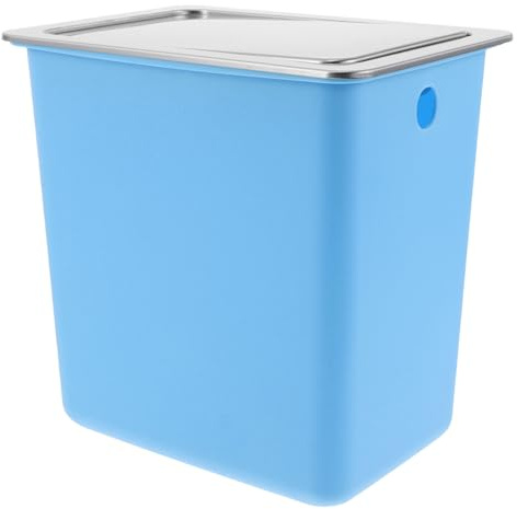 Garneck Cubo de Basura Empotrado para Encimera de Cocina Tapa Abatible de Acero Inoxidable 430 Tamaño Pequeño Rectangular Cubo con Bolsa de Plástico Adecuado para Armarios y Espacios
