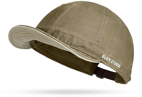 CLAPE Casquette à Visière Courte Unisexe Casquette Baseball en Coton Lavé | Réglable,Pliable,Bord Court,Visière Flexible,Casquettes Vintage pour Homme,Femme,Streetwear,Urbain,Voyage