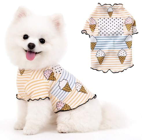 Peybaiwy Chemise Rafraîchissante pour Chien Chiot Été Vêtements Extensibles Protection Solaire Séchage Rapide Gilet Respirant pour Animal de Compagnie pour Petit Chien Chat (Glace, XS)
