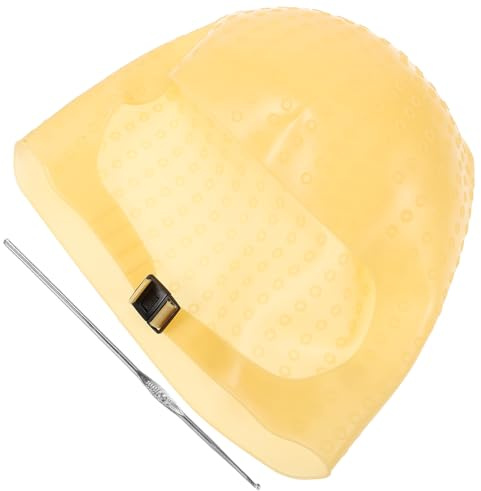 KICHOUSE Gorro de Silicona Kit Profesional Marrón para Teñir el Cabello Fácil de Usar y Cómodo para Mechas el Cuero Cabelludo en Salones de Peluquería