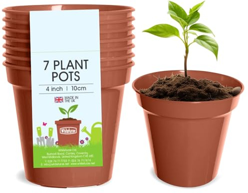 Whitefurze G04013 10cm Garden Pot - Terracotta (Set of 7)