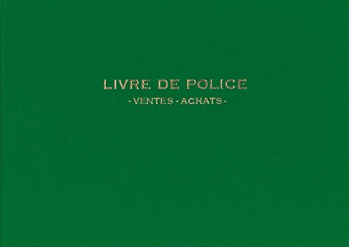 Elve Registre de police métaux précieux ventes été achats 21 x 30 cm 200 pages Gris