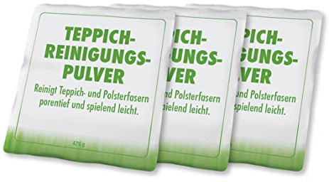 Maximex Teppichreinigungspulver 3er Set, staubarmes &schnelltrocknendes Pulver zur Reinigung von Teppichen & Polstermöbel, löst Verschmutzungen, ausreichend für ca. 7 - 12 m² je Beutel