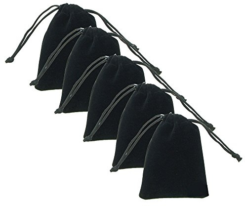 SmartDealsPro Set of 5 3.5 x 5 Durable Velvet & Satin Carry Bag w/Drawstring for Dice Jewelry Gift Packaging