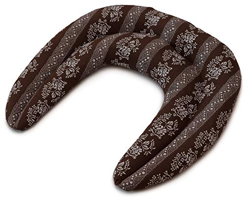 Neck Cushion with Grains Divided in Chambers | Brown with Flowers | Currant Seeds | thermic Cushion for The Neck