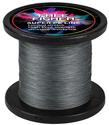 L SERVER Ligne de pêche Tressé 100% PE 1000m Superpower Plus Fort 8 Brins Fil de Pêche Haute Résistance Tresse Pêche à Leurre, Gris Ligne 3.0# 40lb / 0.28mm / 18kg