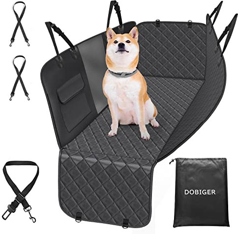 DOBIGER Hundedecke Auto Rückbank mit Netz, Auto Hundedecke Rücksitz Waschbar, Autoschondecke Hund Rücksitz Wasserdicht, Hundeschutz Rückbank Van SUV, 137x147 cm