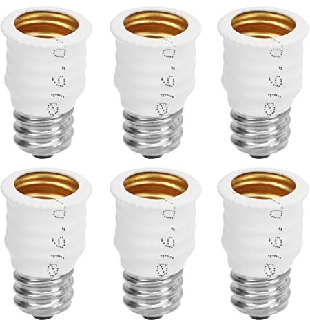 SUNGOOYUE 6 Stück E12 auf E14 Glühbirnenadapter, Lampenadapter Konverter für Deckenleuchten Wandleuchten Tischlampen kompatibel mit LED Energiesparlampen (Weiß)