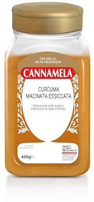 Cannamela - Linea Vasi PET, Curcuma Macinata, Confezione da 400g. Ideale per carni, zuppe, primi piatti, pesce, formaggi e insalate