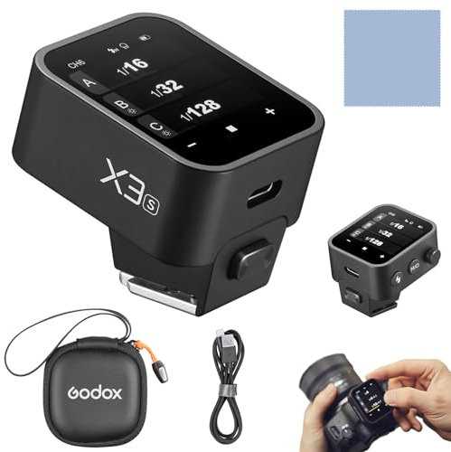 GODOX X3-S Flash Trigger 2,4 G kabelloser Blitzauslöser, TTL-Autoflash mit großem OLED-Touchscreen, mehrere Blitzmodus 32 Kanäle, 16 Gruppen mit Aufbewahrungstasche kompatibel mit Sony-Kameras