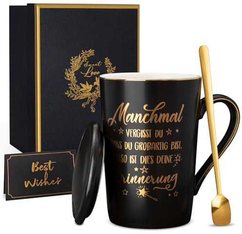 Dankeschön Geschenke für Männer, Geburtstagsgeschenk für Mann, Beste Freundin Geschenke, Manchmal Vergisst du das du GroßArtig Bist Tassen, Danke Geschenk,14Oz Keramiktasse, Schwarz