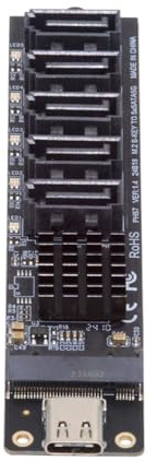 NFHK 10Gbps USB-C Type-C to NGFF Key B+M SATA 6Gbps 5 Ports Adapter Converter PM Port Multiplier Selector JMB575 JMS580