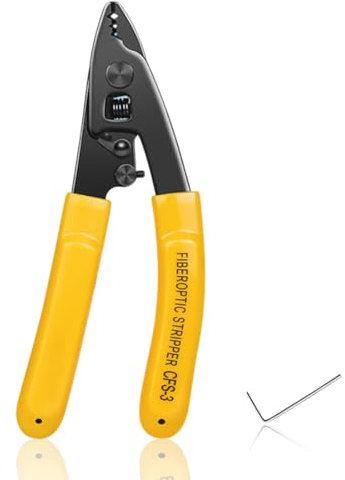 Alicates Pelacables de Tres Agujeros para Cable de Fibra óptica, 1 pieza, Herramienta pelacables, Alicates de Corte Diagonal, para Cortar, Pelar, Tenaza Electricista con Punta Curva, amarillo