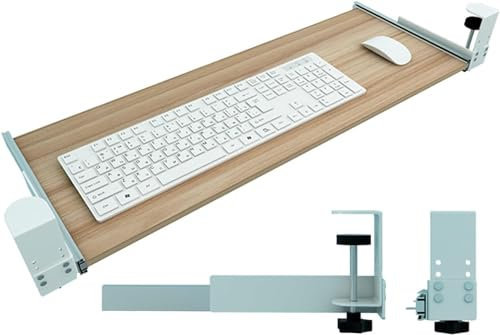 Ergonomisk justerbar tangentbordslåda glidplattform ingen borr träbricka under skrivbord trötthetMinskar armstöd för hem/kontor svart 75 x 30 cm