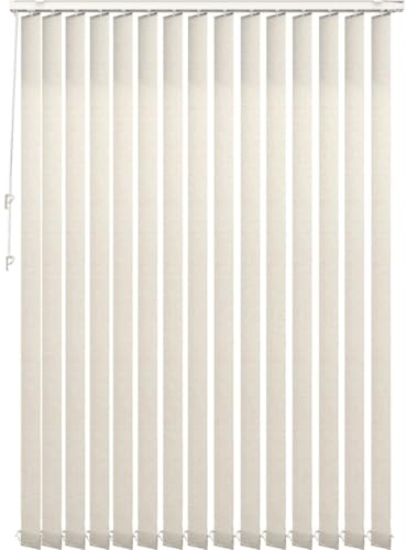 PANDAHOME Estor Vertical Stockholm 100% poliéster, Lamas pivotantes para Control de luz, fácil Montaje con Kit y Barra Ajustable. Ideal para Ventanas Grandes. Color Beige, hasta 250x260 cm.