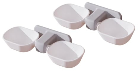 Alasum 2 pièces Gamelles Chats Surélevées Protection Cou Antidéversement pour Chats et Chiens Bol Mural Multifonctionnel Blanc avec Support Adhésif Transparent