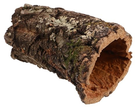 Didiseaon Cueva para reptiles: escondite de troncos huecos de 7 a 8 cm de diámetro para terrario y acuario, tronco de abedul artificial, decoración de hábitat para geco, serpiente, lagarto y mascotas