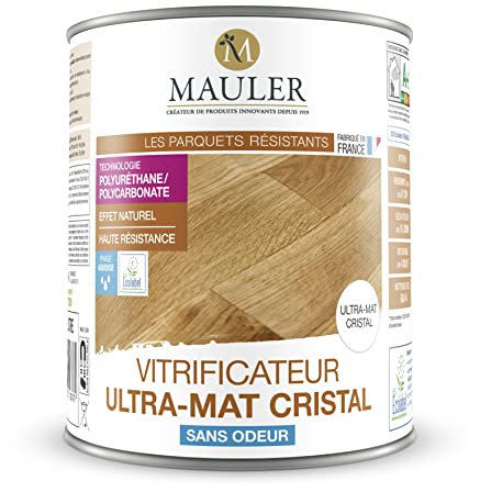 MAULER - Vitrificateur ultra-mat cristal - Invisible sans odeur ECOLABEL - Protection très long durée parquet & escalier - Qualité professionnelle (1L)